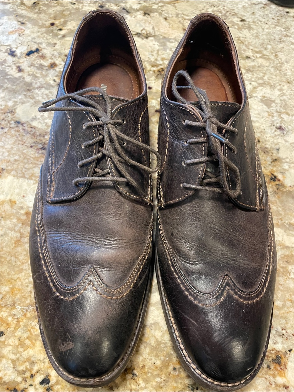 Johnston & Murphy Dark Brown Wingtip Derby Shoes